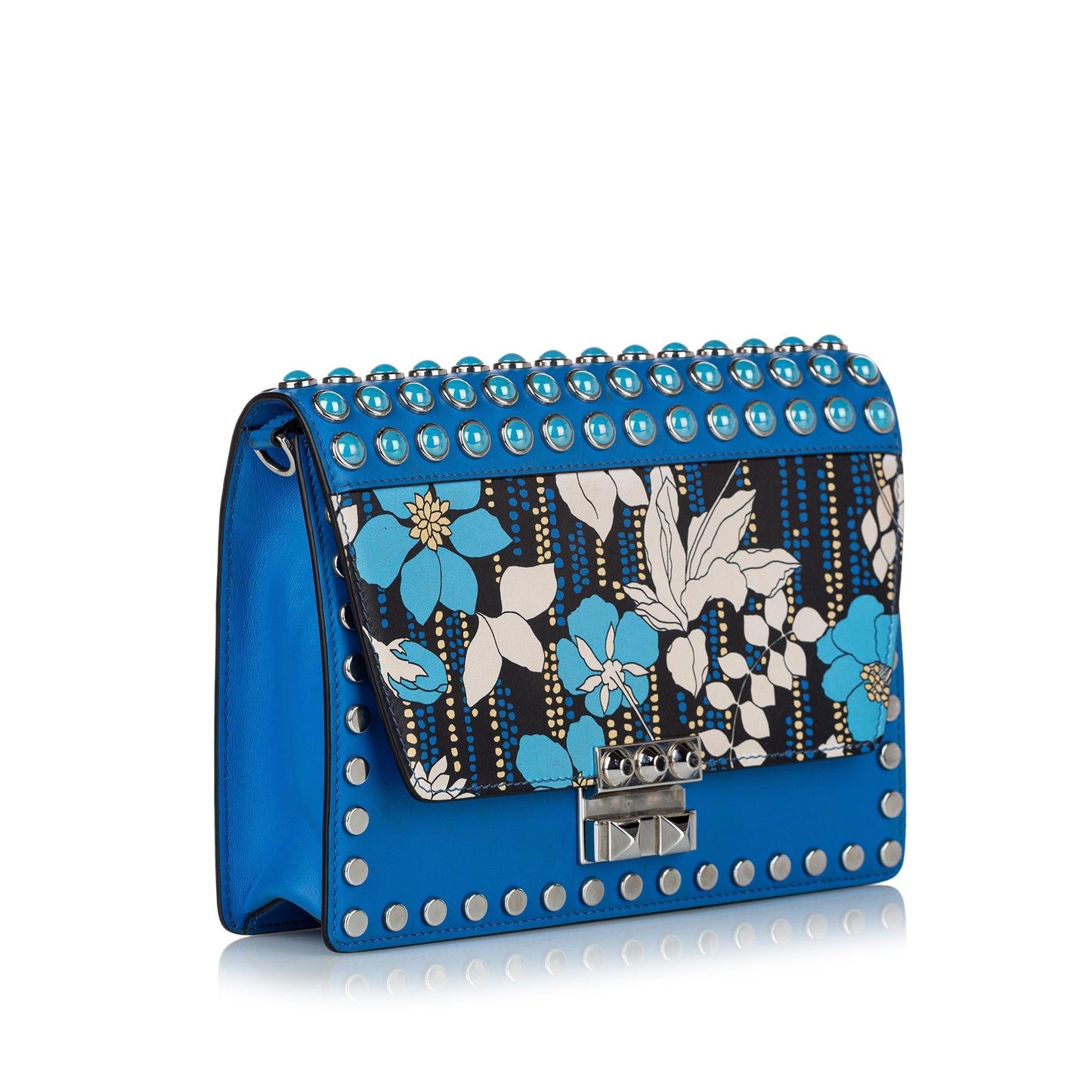 Prada Studded Elektra Leather Crossbody Bag (SHG-29249)