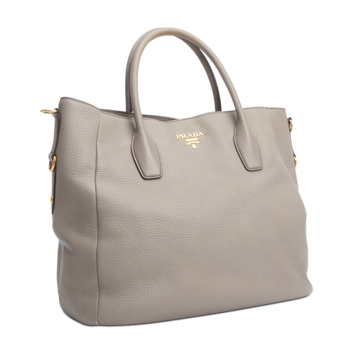 Prada Taupe Vitello Daino Leather Tote