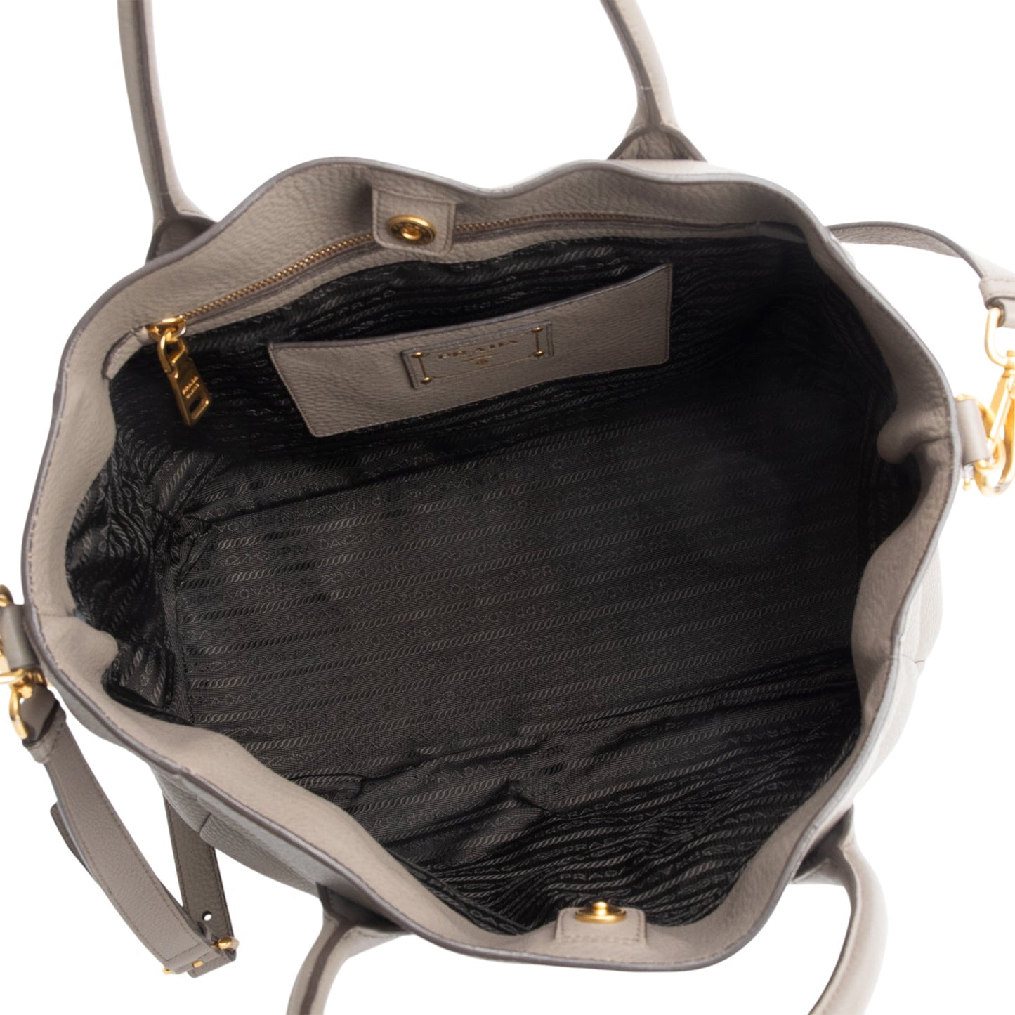 Prada Taupe Vitello Daino Leather Tote
