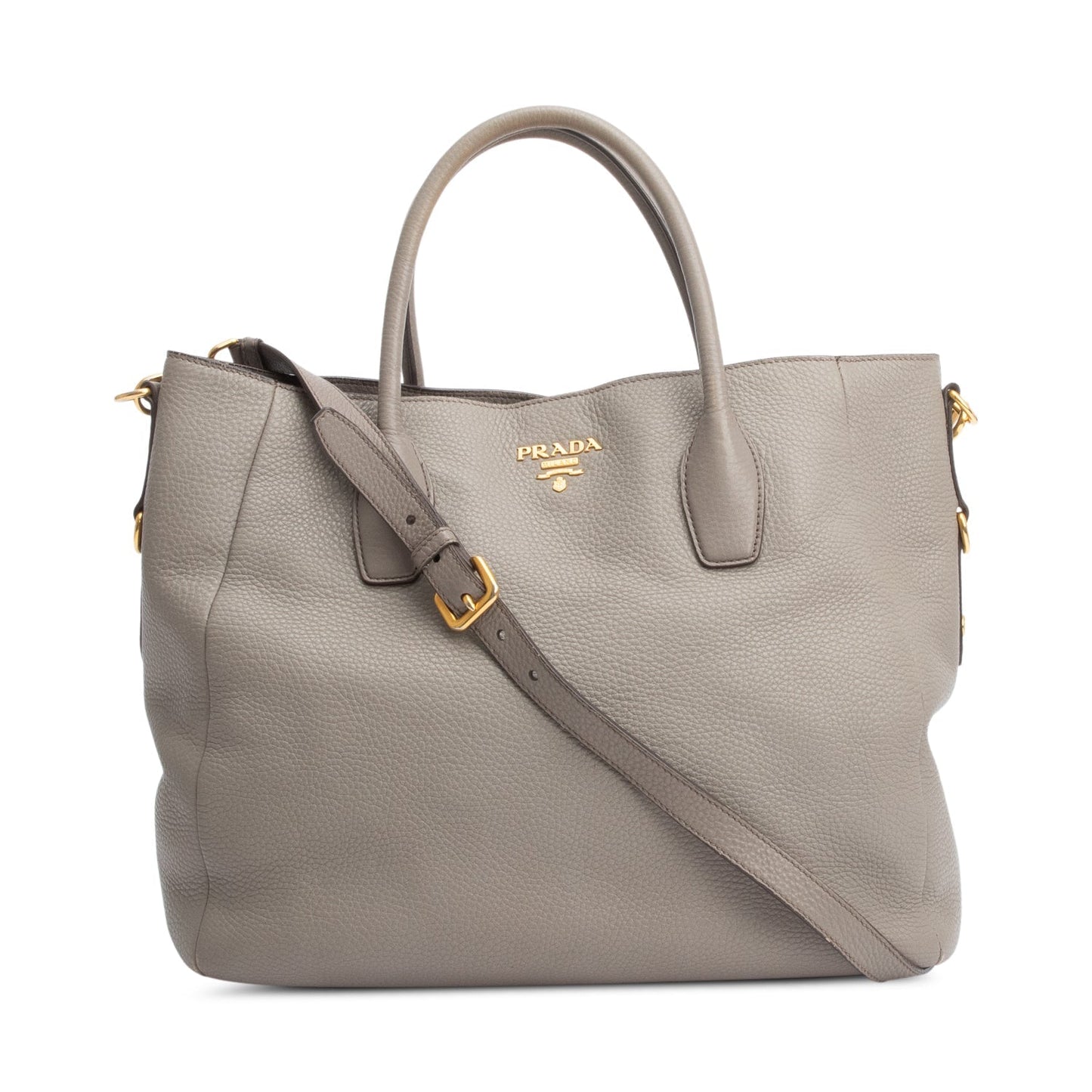 Prada Taupe Vitello Daino Leather Tote