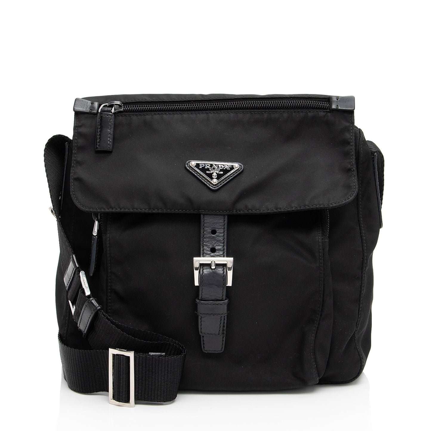 Prada Tessuto Buckle Messenger (SHF-ZElqhI)
