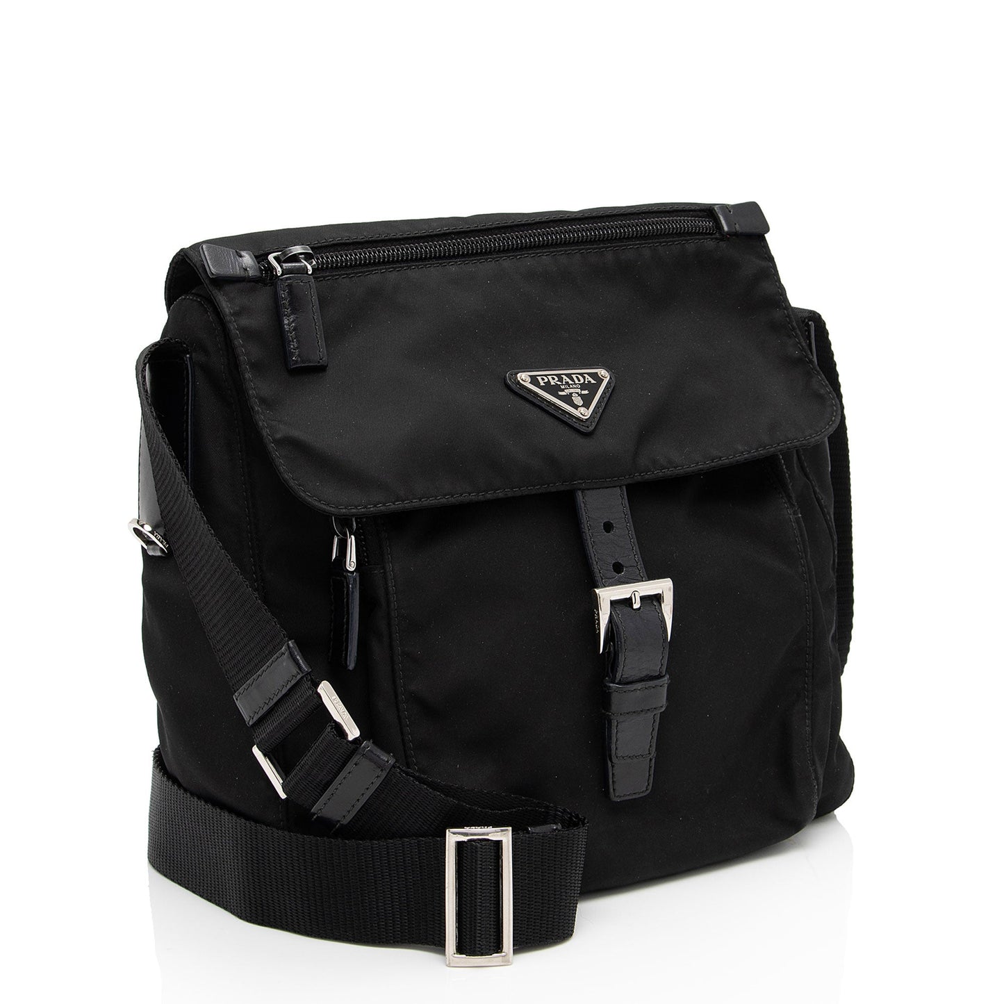 Prada Tessuto Buckle Messenger (SHF-ZElqhI)
