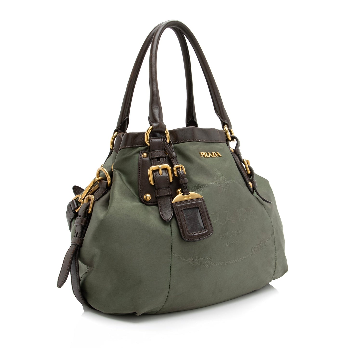 Prada Tessuto Jacquard Logo Convertible Large Tote (SHF-23519)