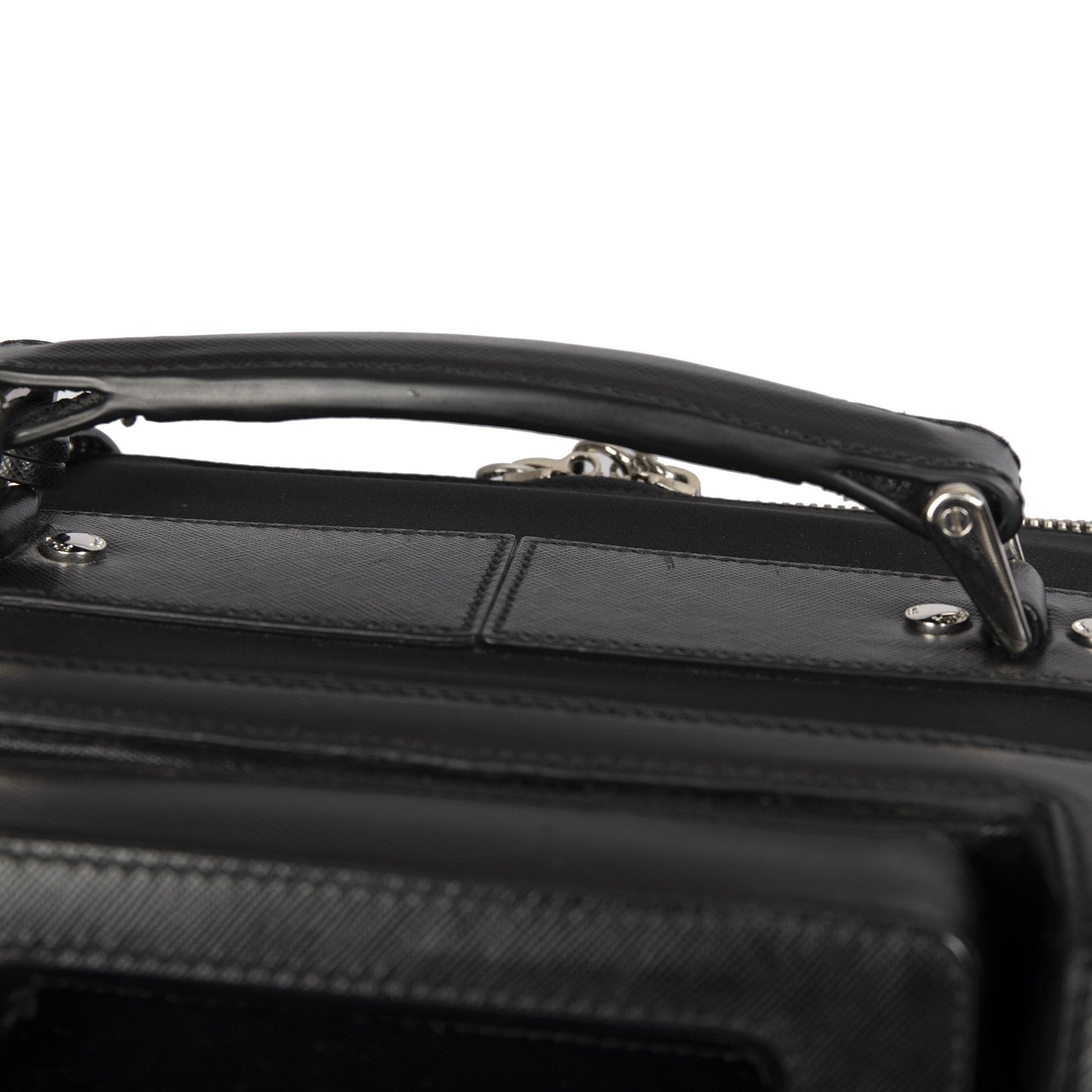 Prada Tessuto Saffiano-Trimmed Trolley Rolling Luggage