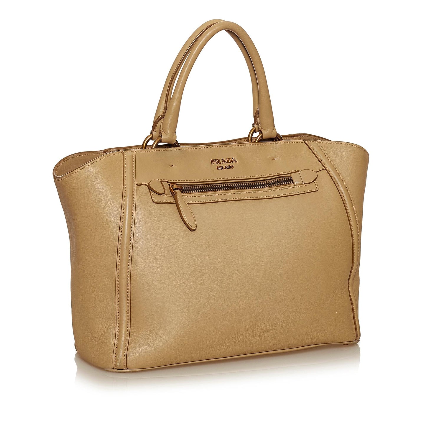 Prada VIsone City Calf Leather Handbag (SHG-29428)
