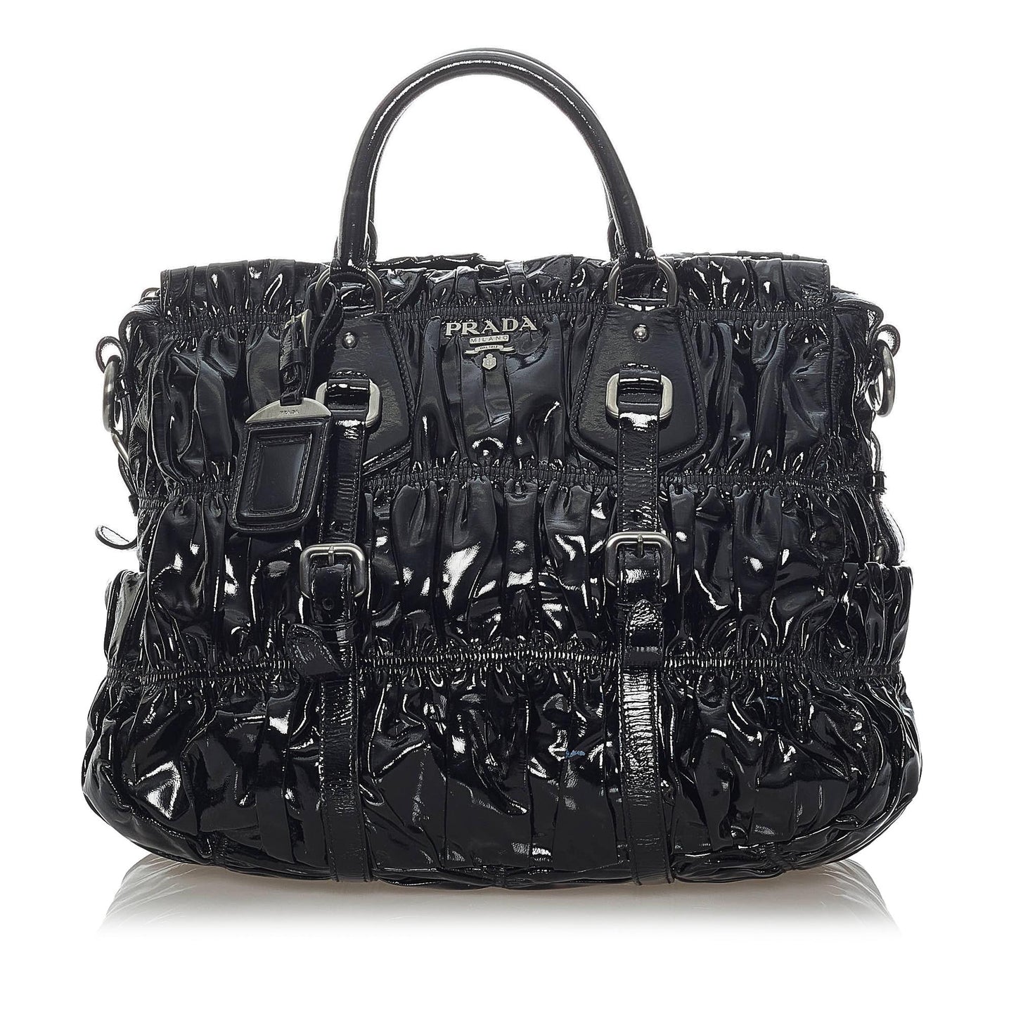 Prada Vernice Gaufre Satchel (SHG-32922)
