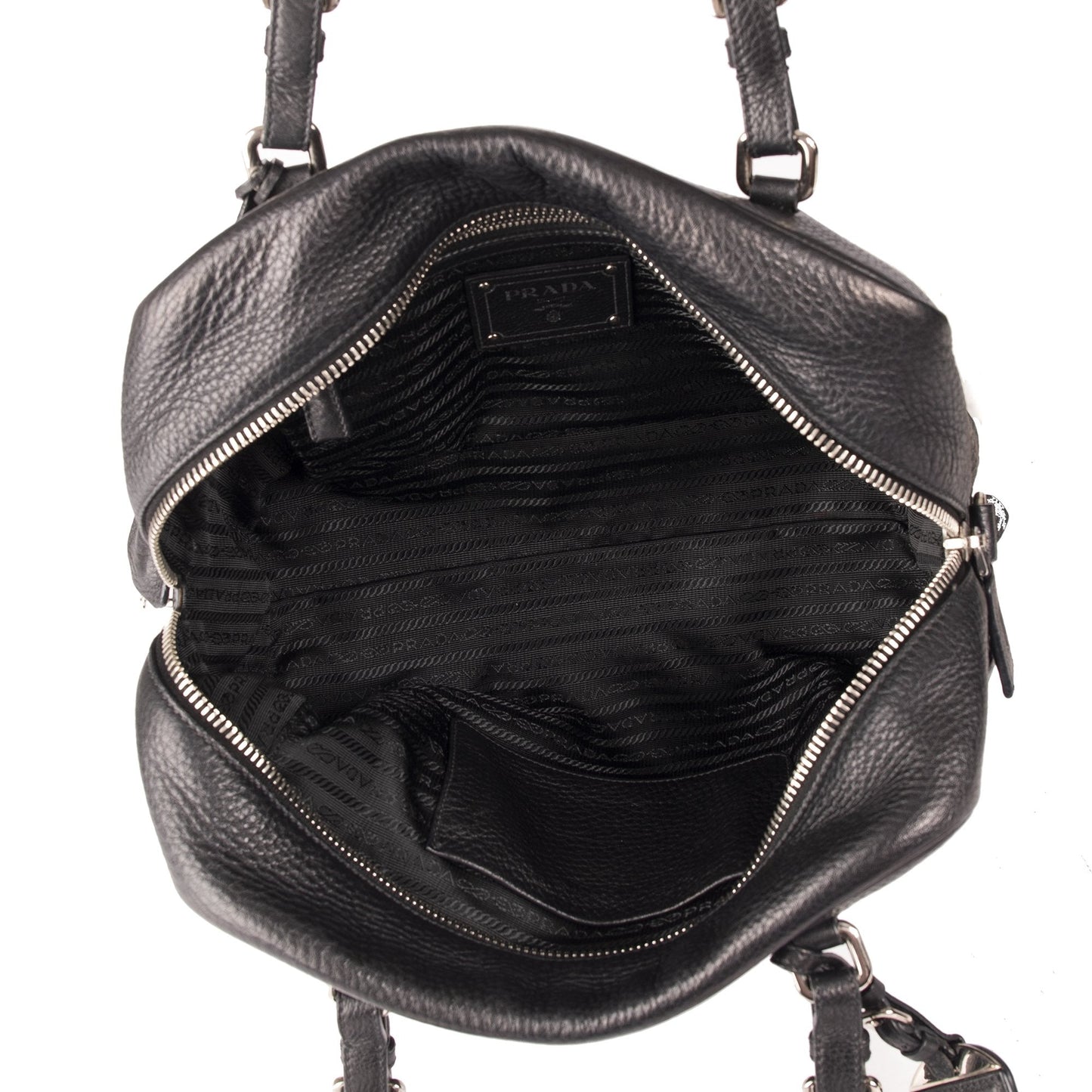 Prada Vitello Daino Medium Bauletto Logo Bag