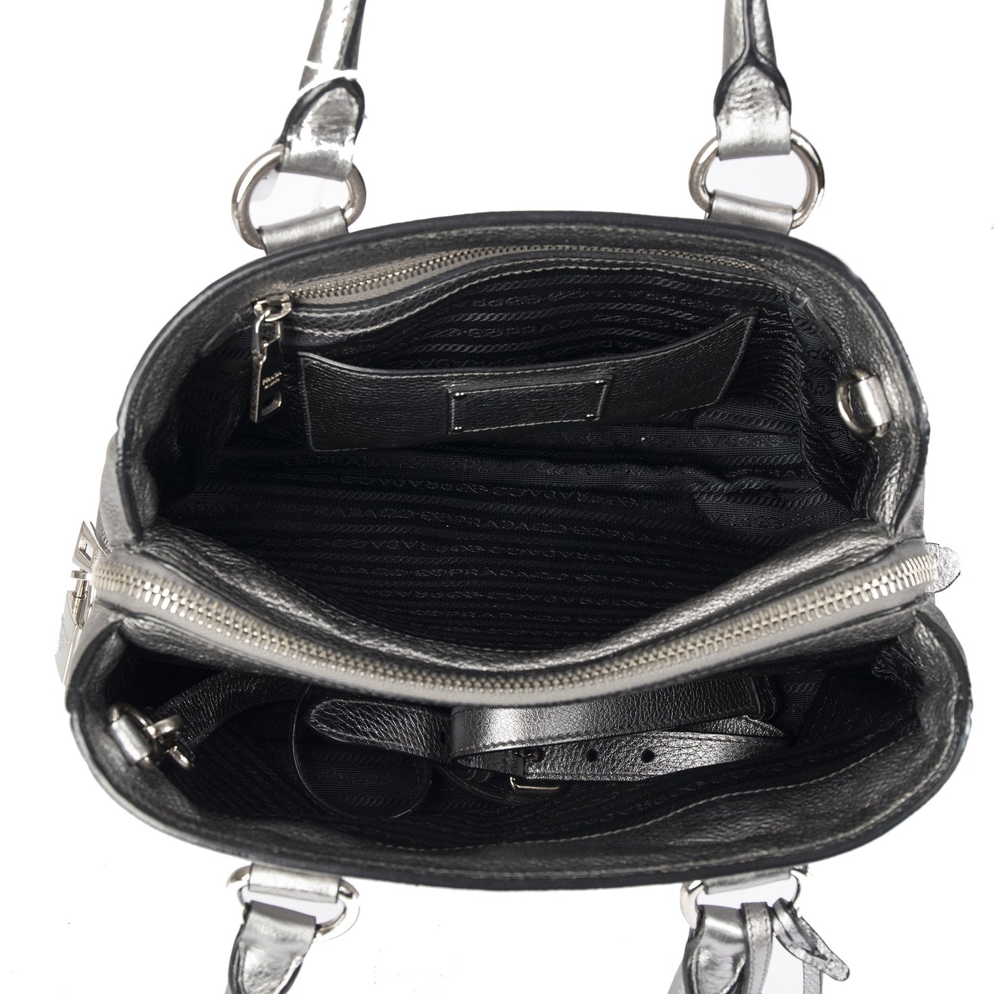 Prada Vitello Daino Metallic Shopping Tote