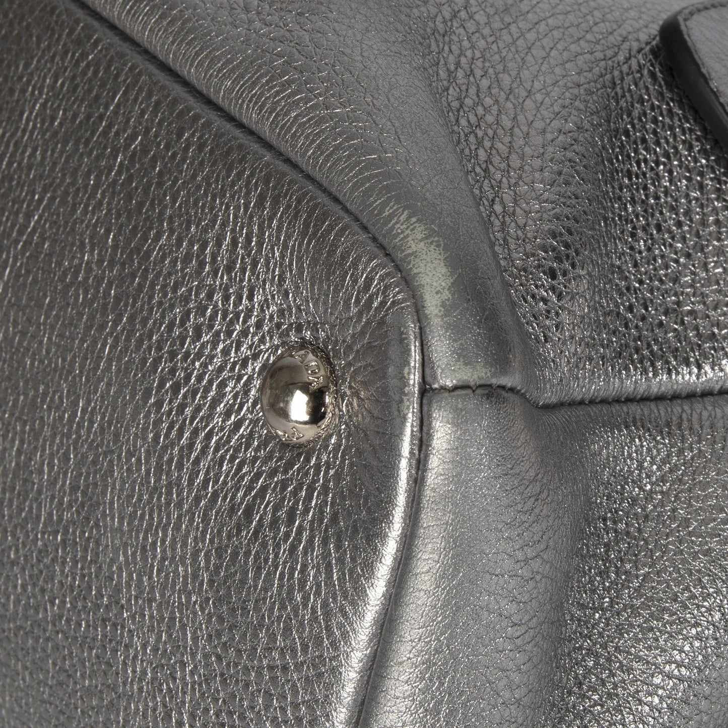Prada Vitello Daino Metallic Shopping Tote