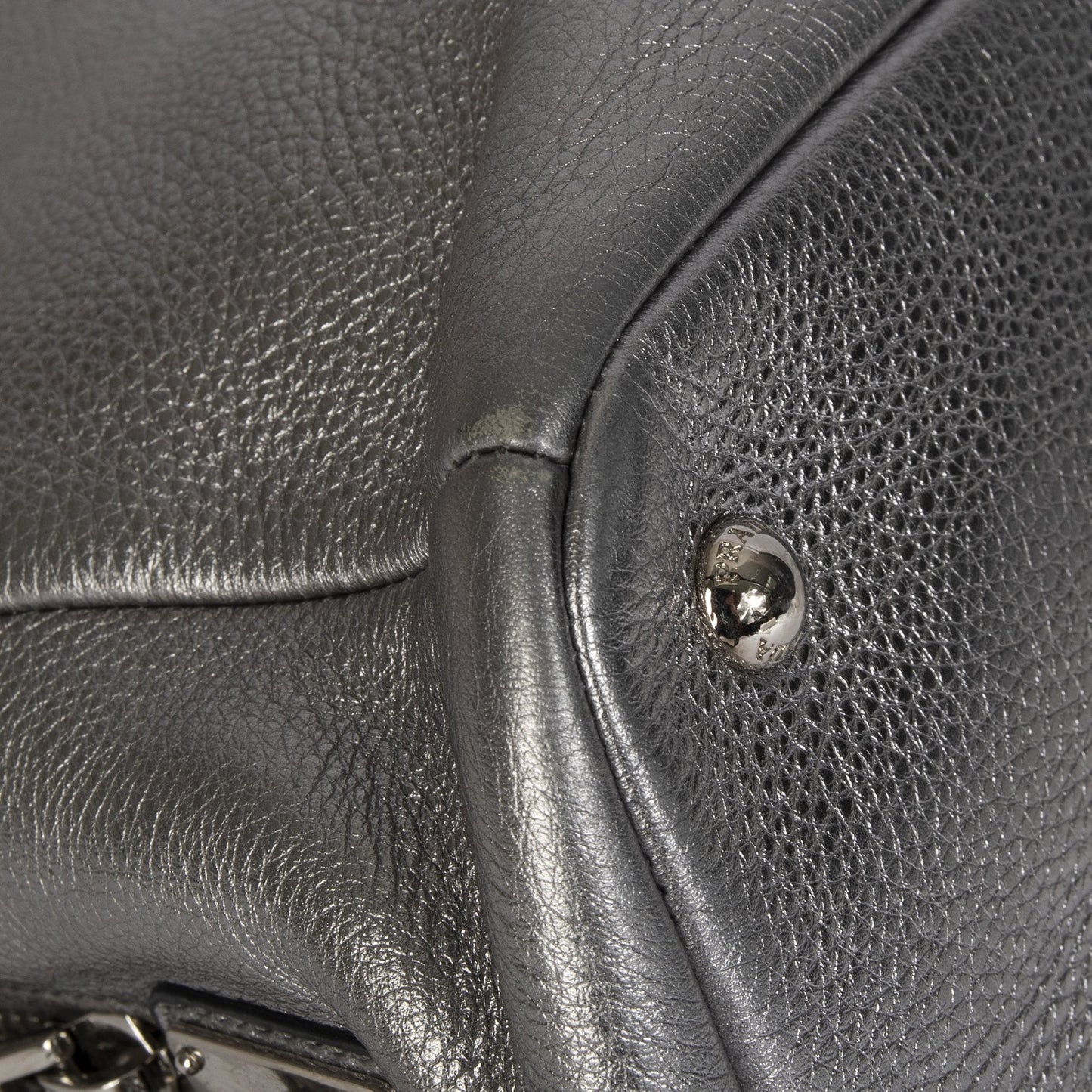 Prada Vitello Daino Metallic Shopping Tote