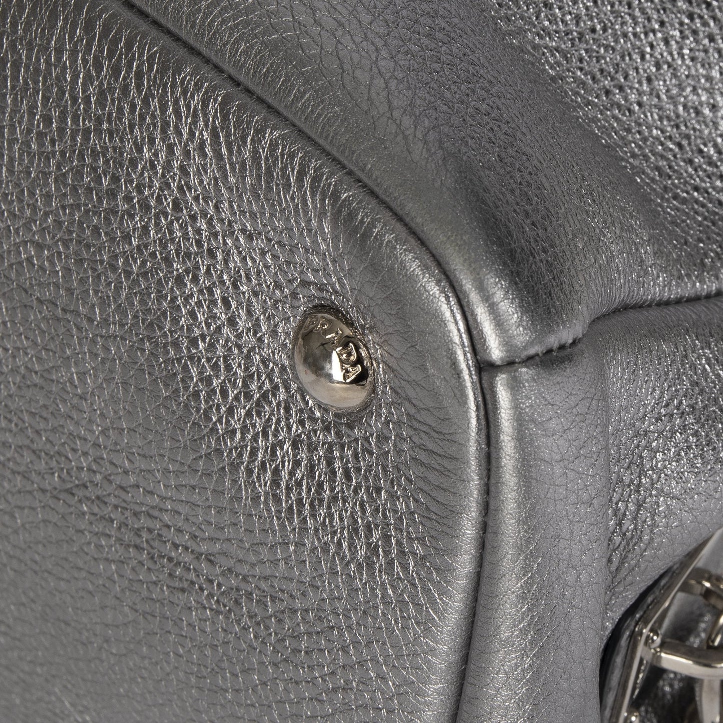 Prada Vitello Daino Metallic Shopping Tote