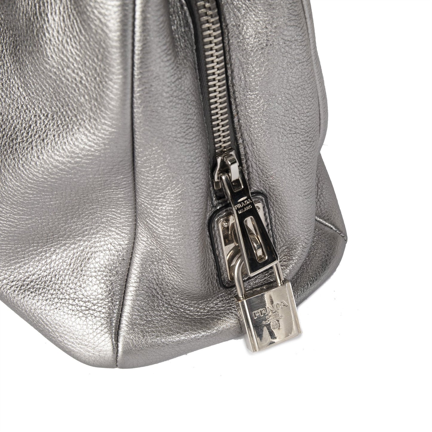 Prada Vitello Daino Metallic Shopping Tote