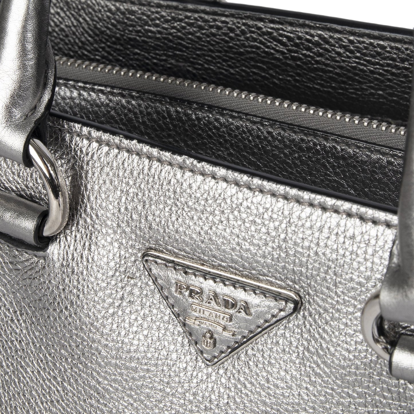 Prada Vitello Daino Metallic Shopping Tote