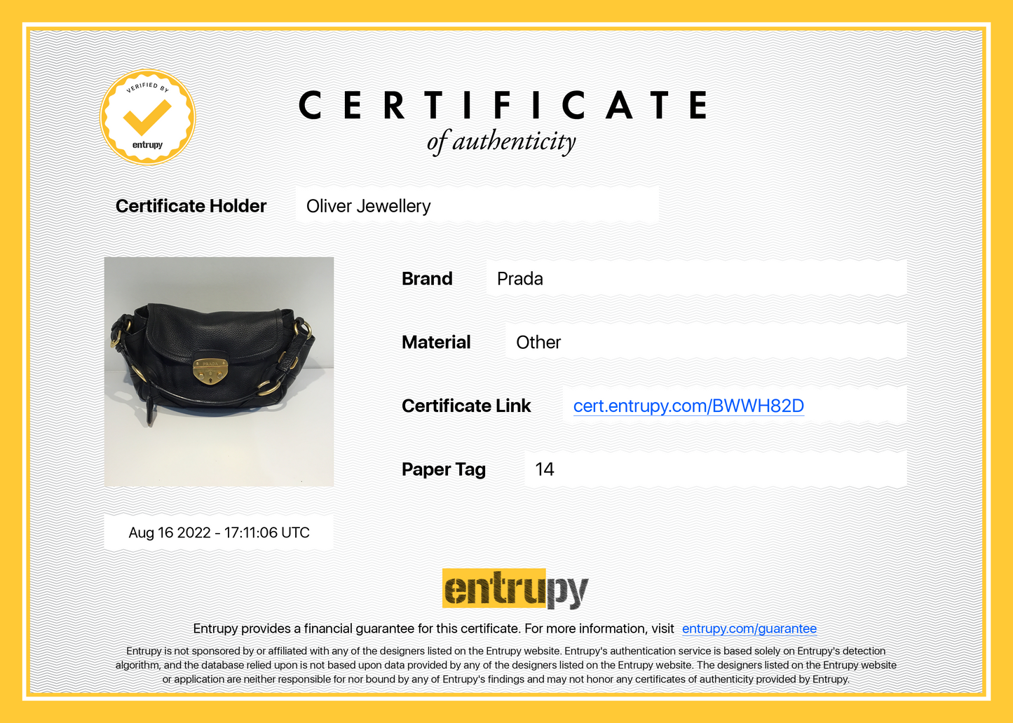 Prada Vitello Daino Pushlock Shoulder Bag