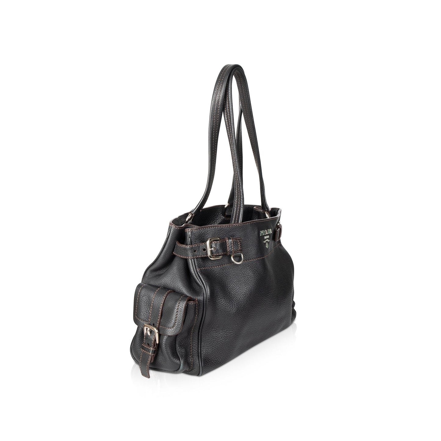 Prada Vitello Daino Side Pocket Tote