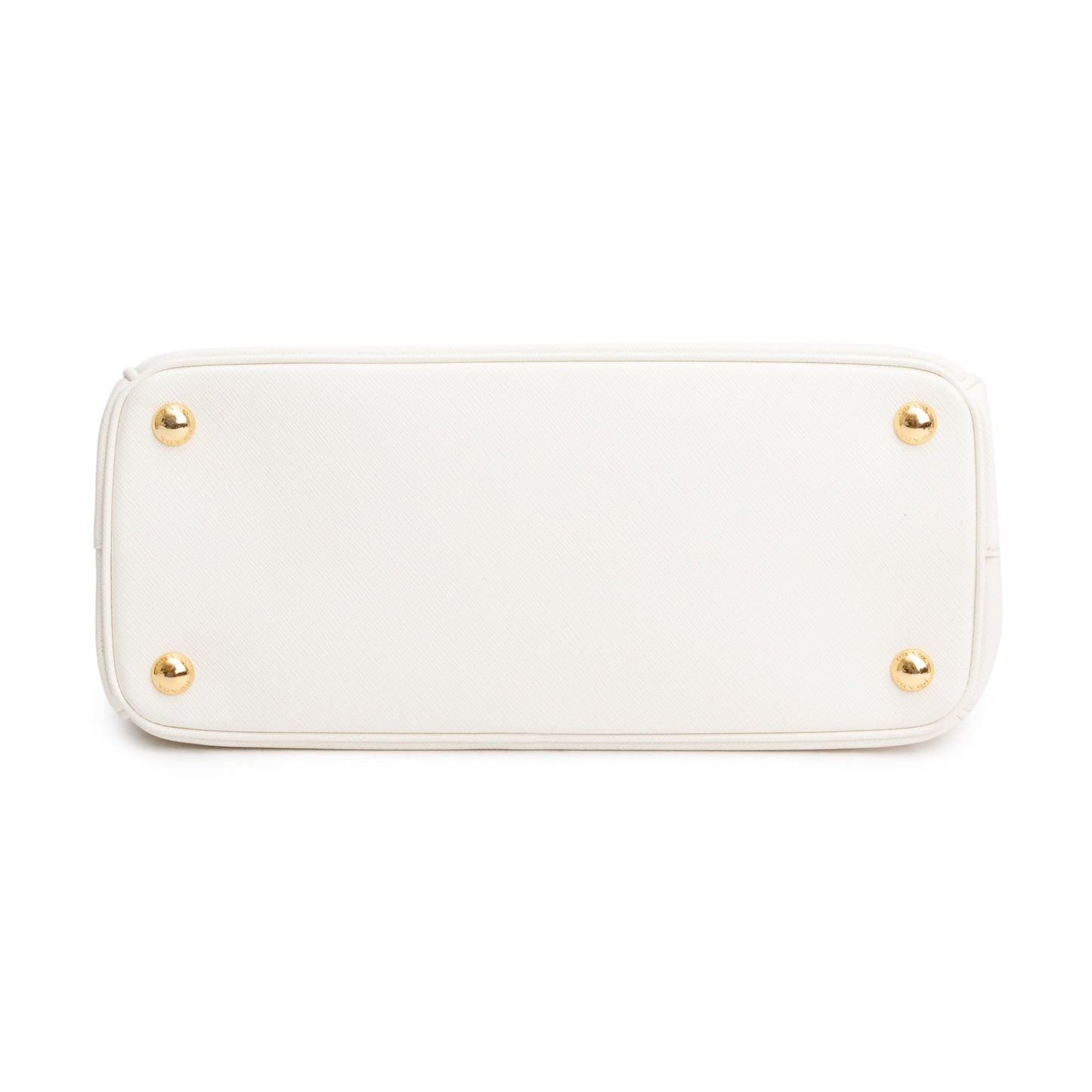 Prada White Saffiano Leather Small Double Zip Galleria Tote