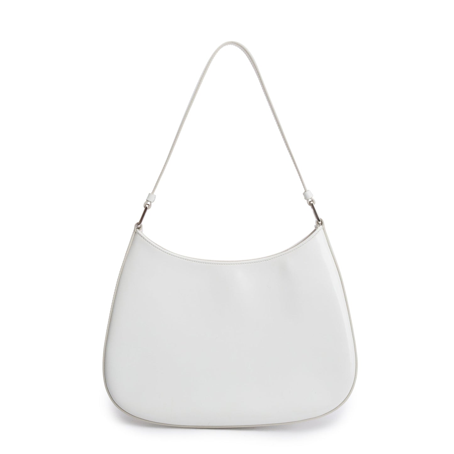 Prada White Spazzolato Leather Cleo Bag