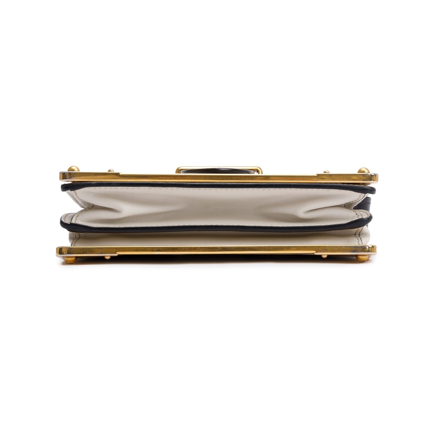 Prada White/Black City Calf Saffiano Cahier Bag