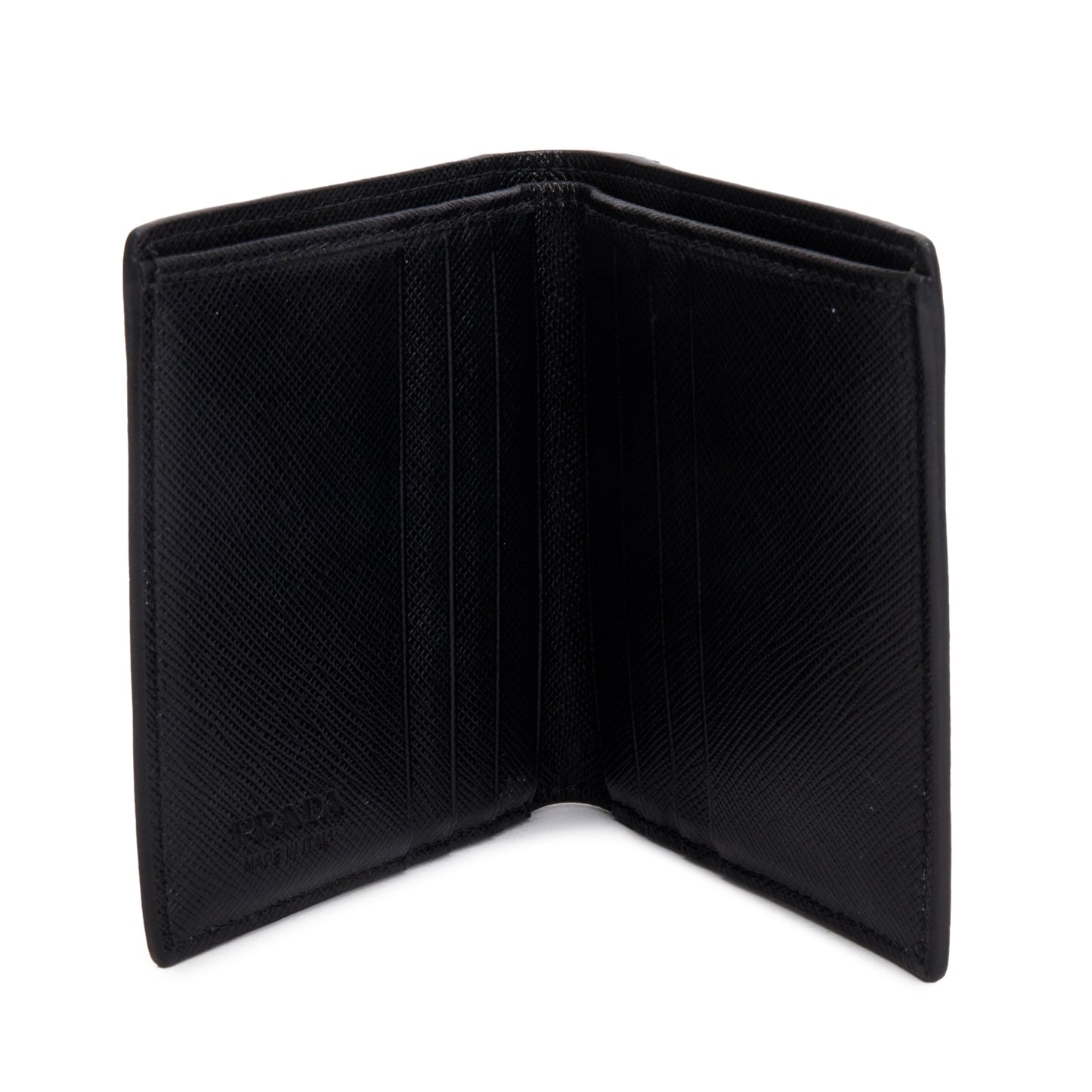 Prada X Universal Studios Black Multicolor Saffiano Leather Frankenstein Heart Studded Bifold Wallet
