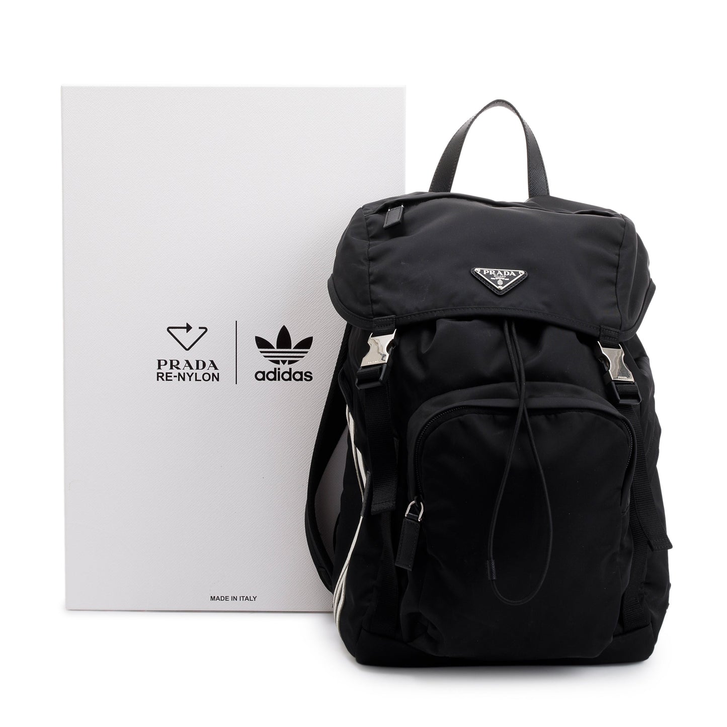 Prada x Adidas 2022 Black Re-Nylon and Saffiano Leather Backpack