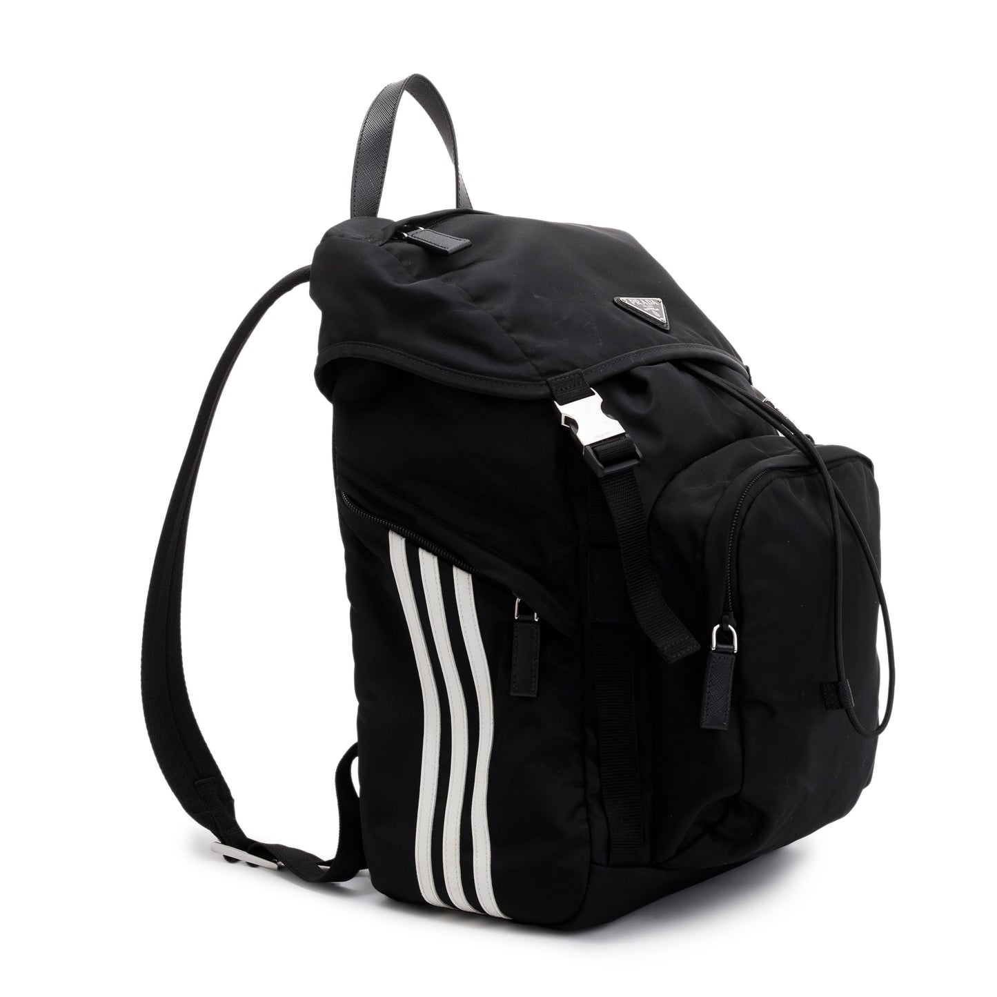 Prada x Adidas 2022 Black Re-Nylon and Saffiano Leather Backpack