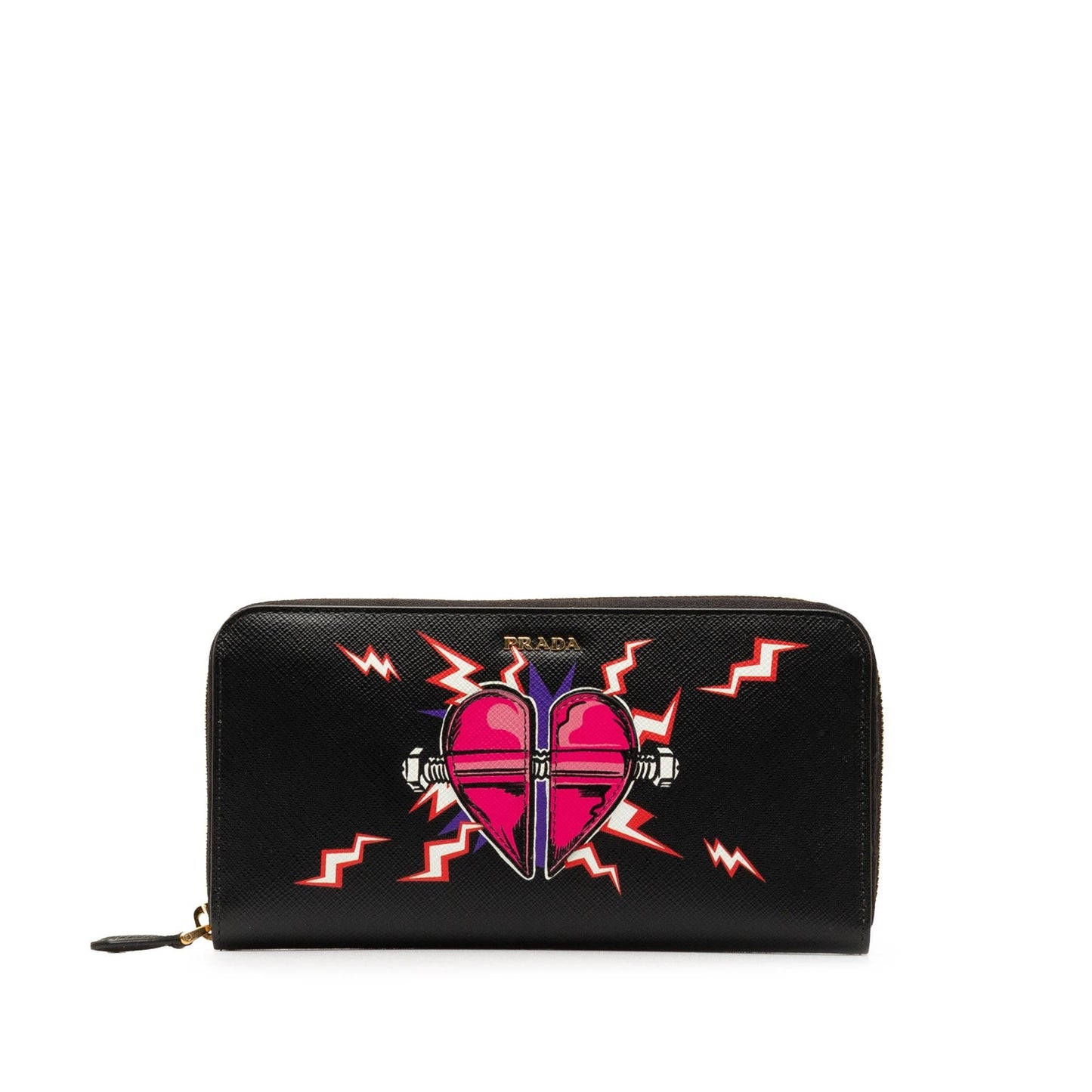 Prada x Universal Studios Saffiano Frakenstien Heart Long Wallet (SHG-tp4yre)