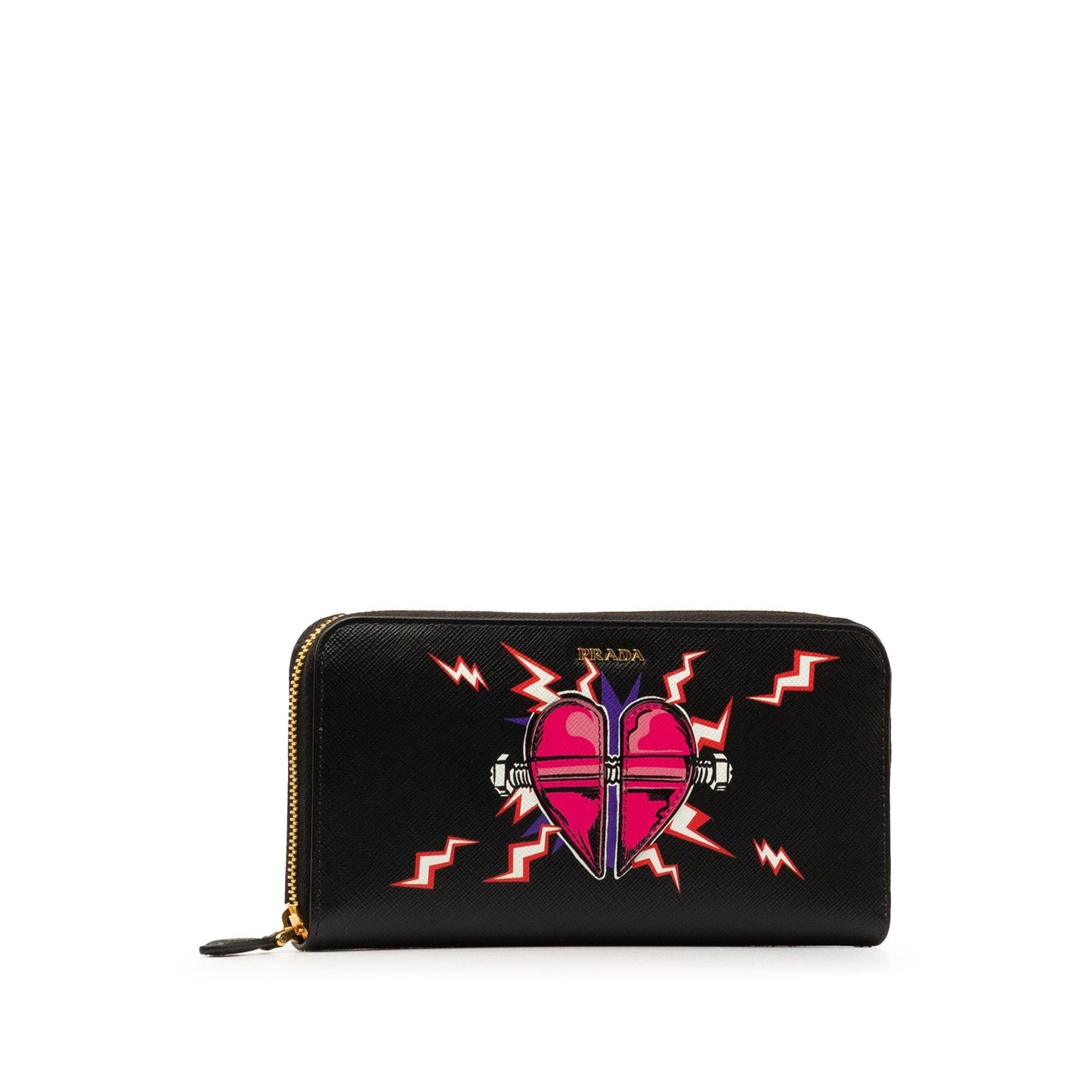 Prada x Universal Studios Saffiano Frakenstien Heart Long Wallet (SHG-tp4yre)