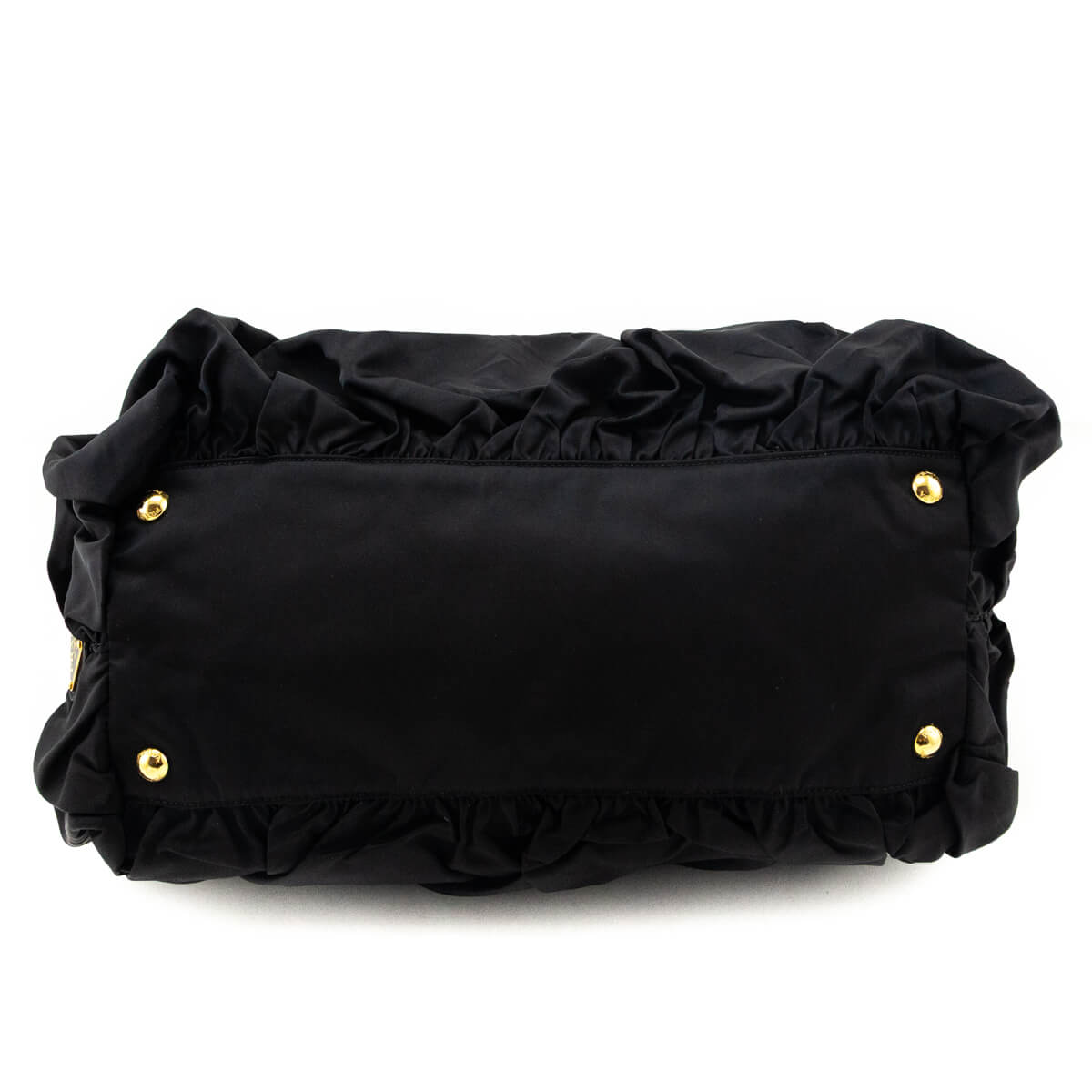 Prada Black Tessuto Nylon Origami Pleated Tote