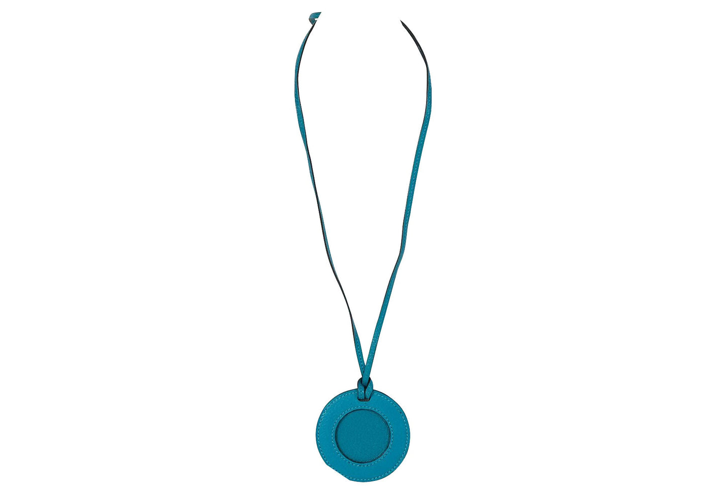 Hermes Turquoise Photo Leather Necklace