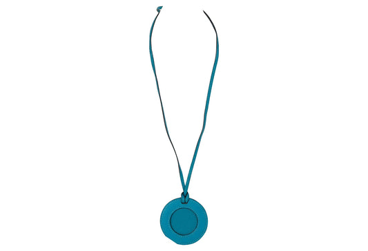Hermes Turquoise Photo Leather Necklace
