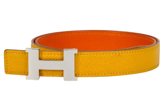 Hermes Yellow & Orange Thin H Belt