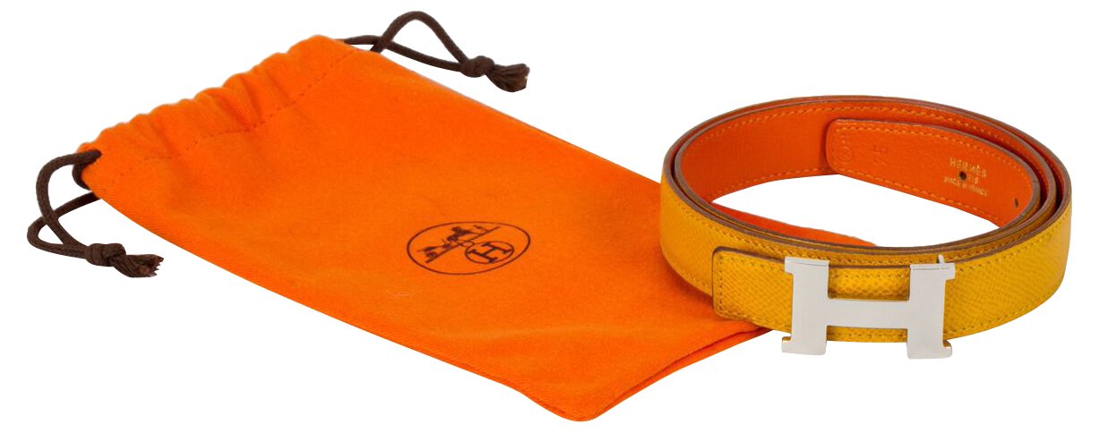 Hermes Yellow & Orange Thin H Belt