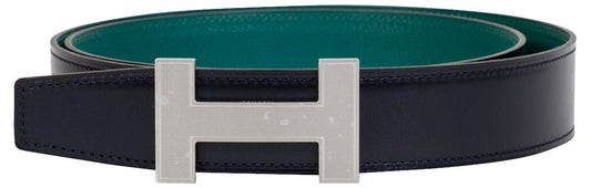 Hermes Blue & Malachite Reversible Belt