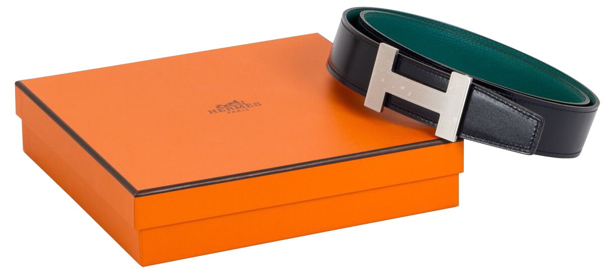 Hermes Blue & Malachite Reversible Belt
