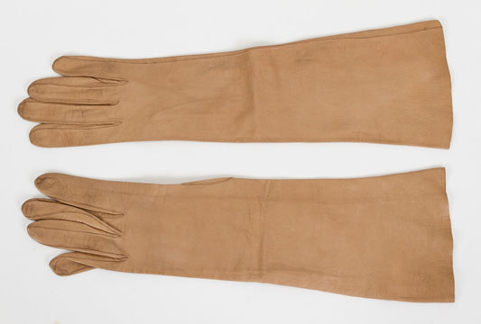 Hermes Beige Lambkin Long   Gloves
