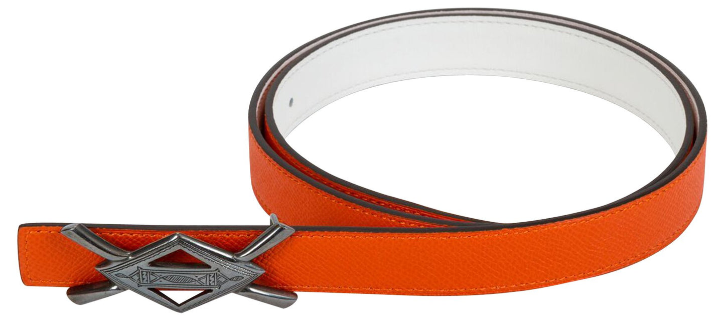 Hermes Rare Tuareg Silver Orange Belt