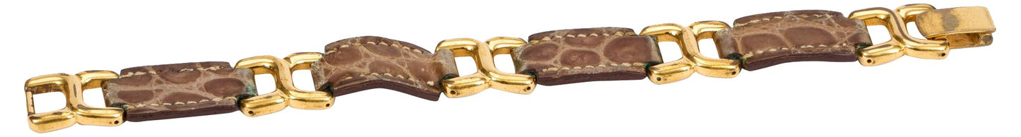 Hermes Brown Crocodile Bracelet