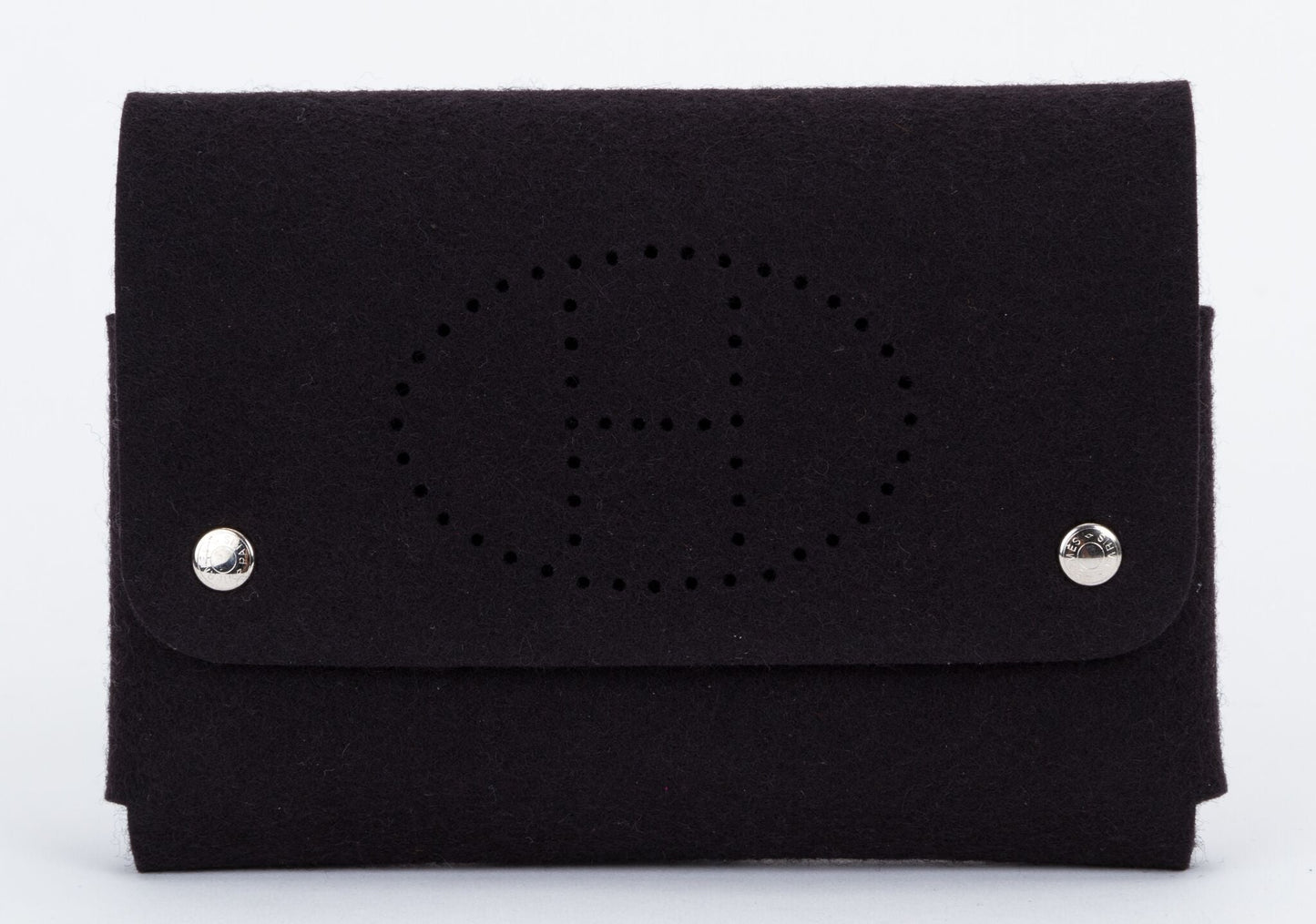 Hermes Black Felt Perforated Pouch