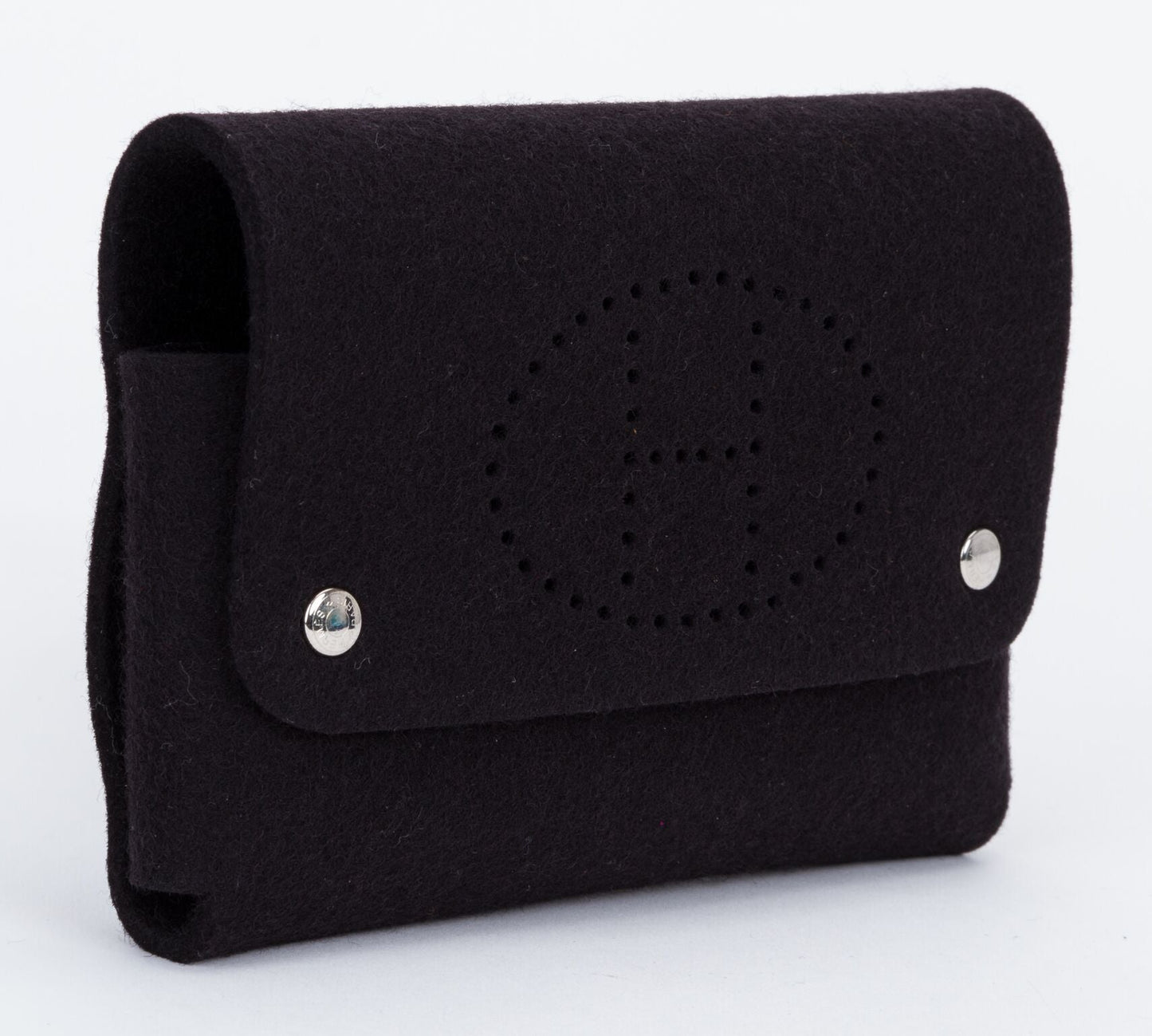 Hermes Black Felt Perforated Pouch