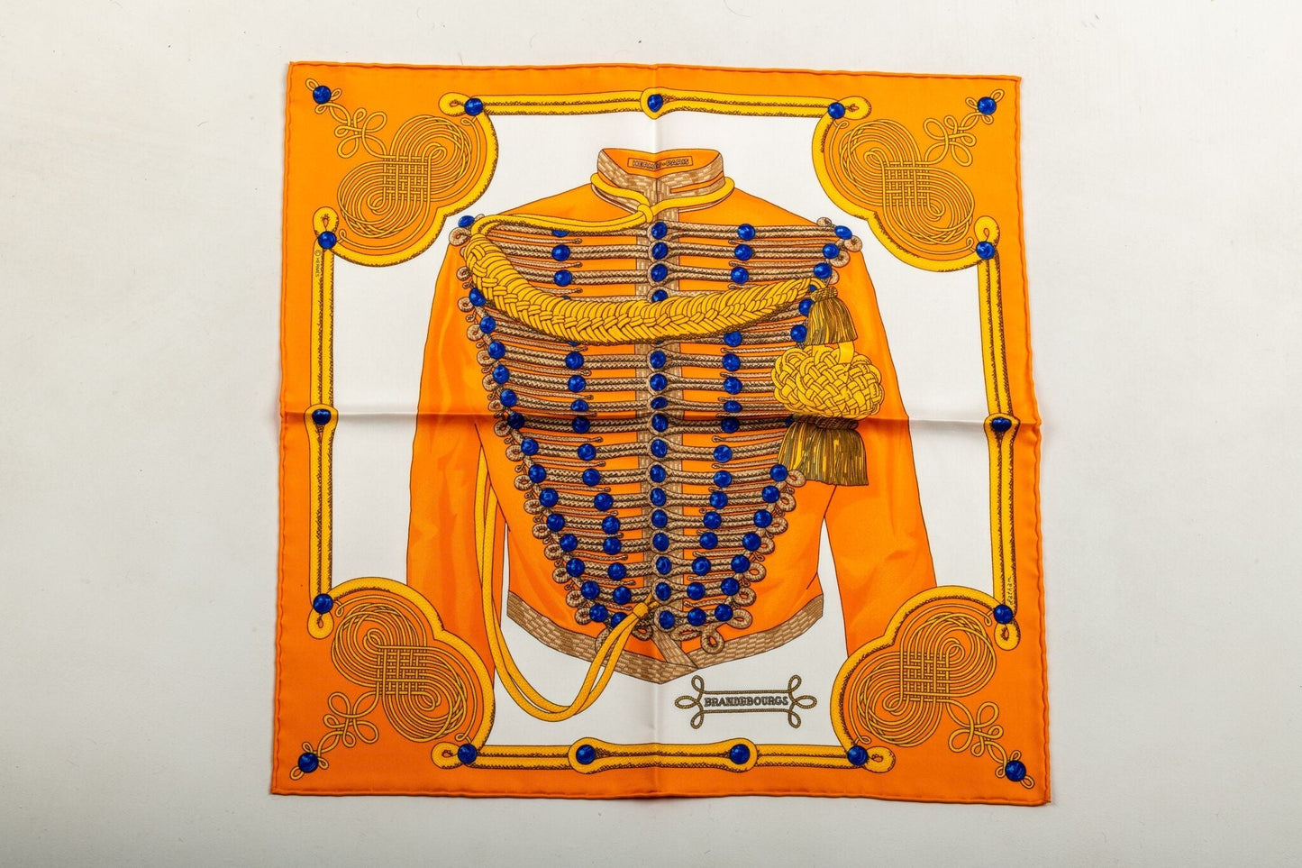 Hermes Yellow Brandebourgs Scarf