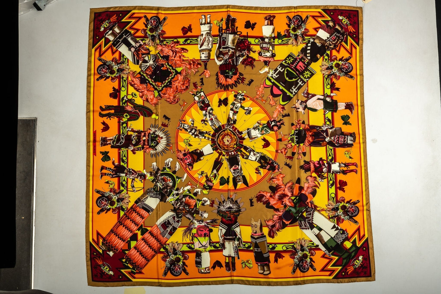 Hermes Kachinas Scarf Yellow