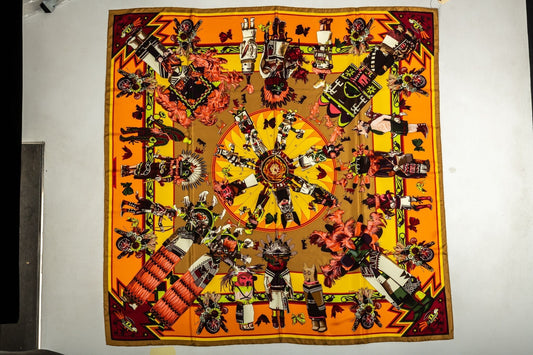 Hermes Kachinas Scarf Yellow