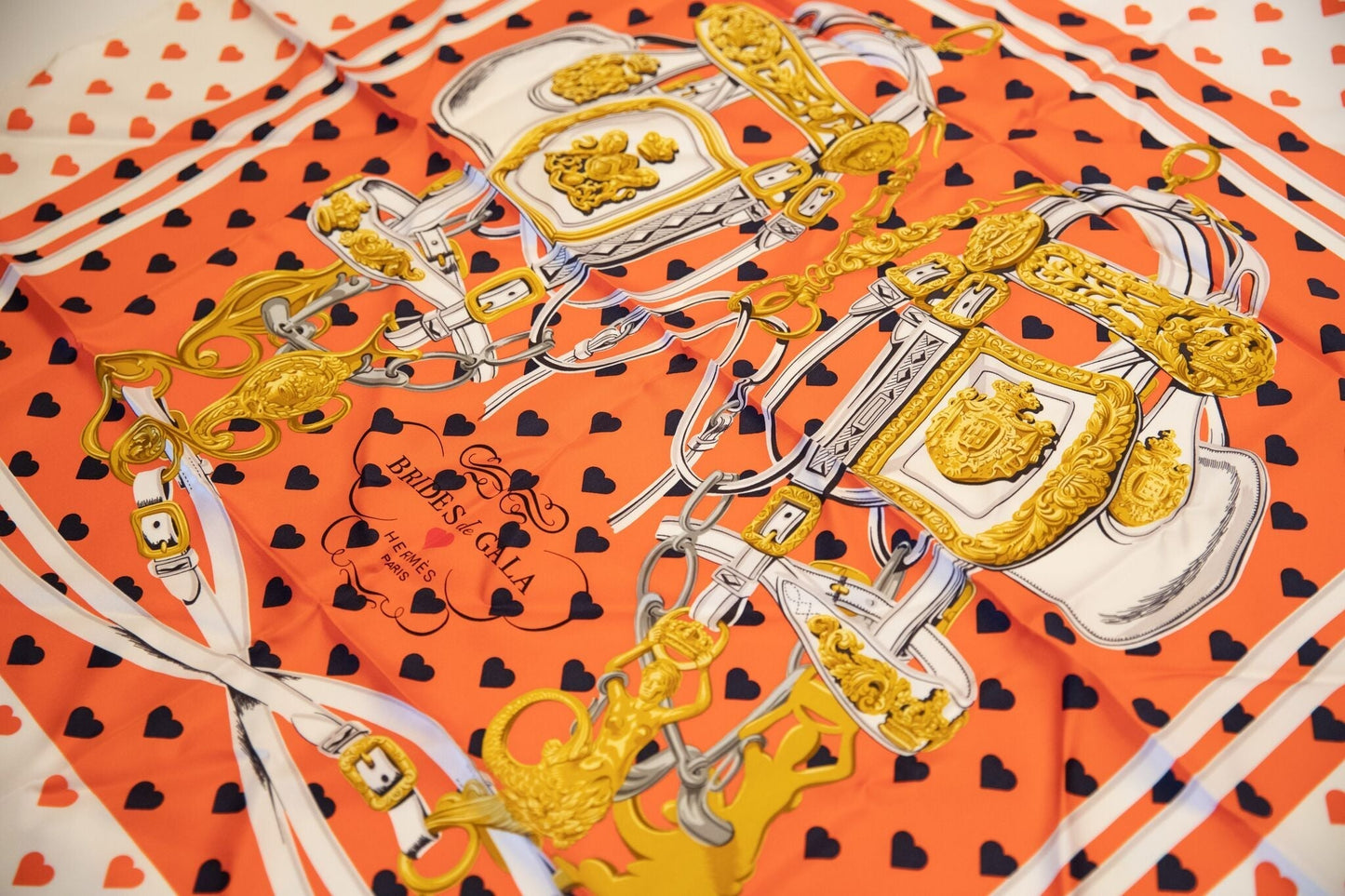 Hermes Orange Brides de Gala Love Scarf