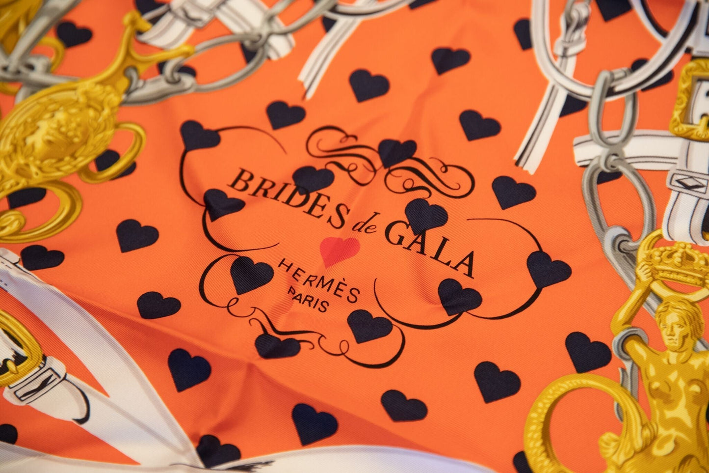 Hermes Orange Brides de Gala Love Scarf