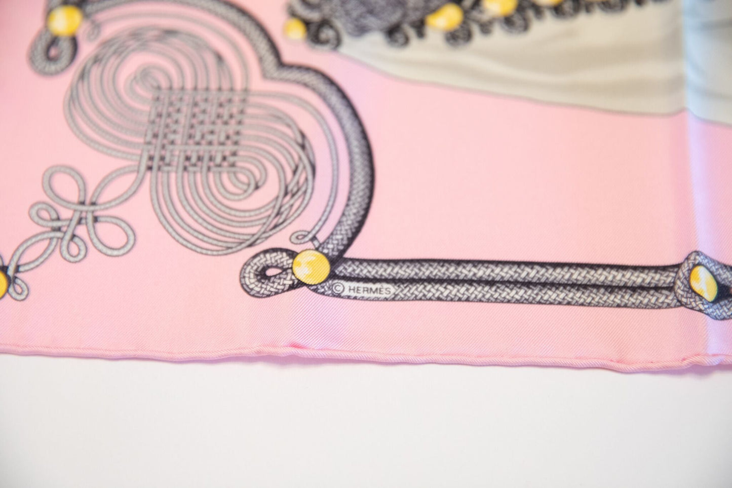 Hermes Pink Brandebourg Pochette Silk