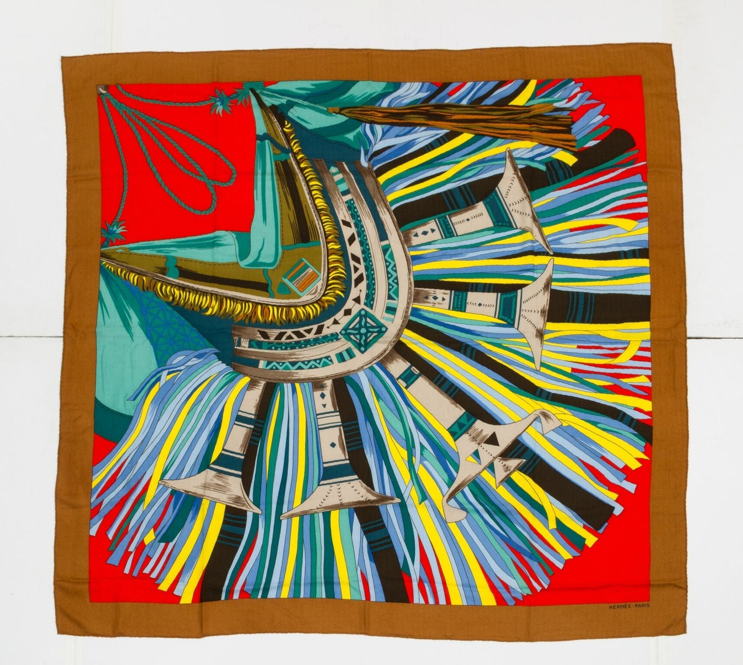 Hermes Fringe Cashmere Shawl 54"