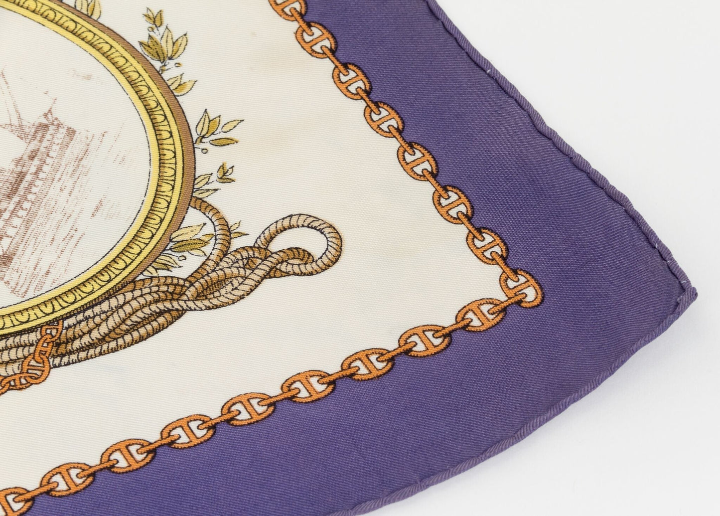 Hermes Blue Vieille Marine Silk Scarf