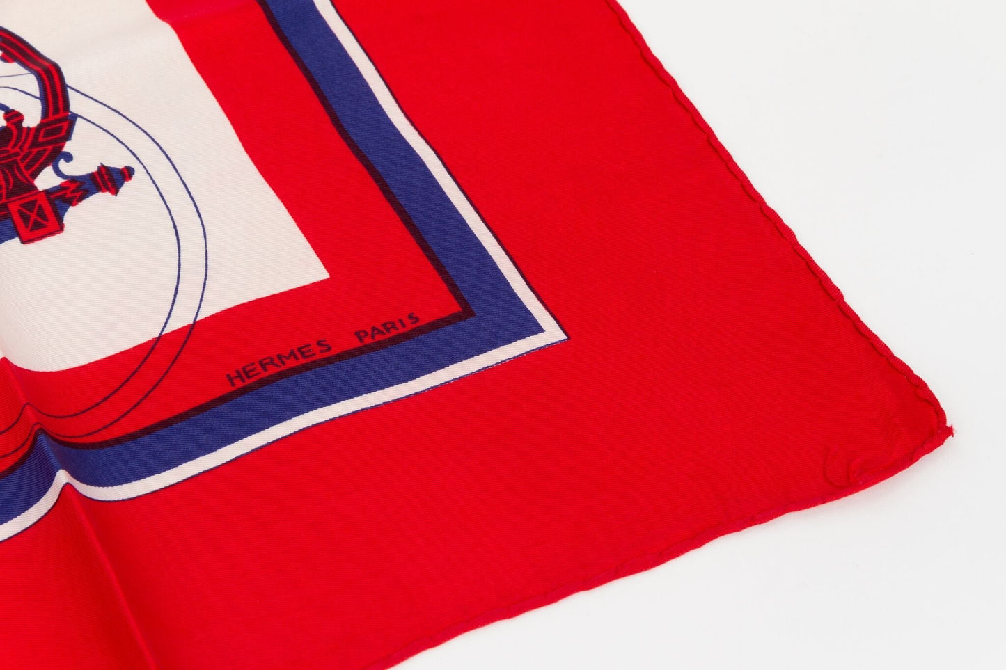 Hermes   Red Carrosse Silk Scarf