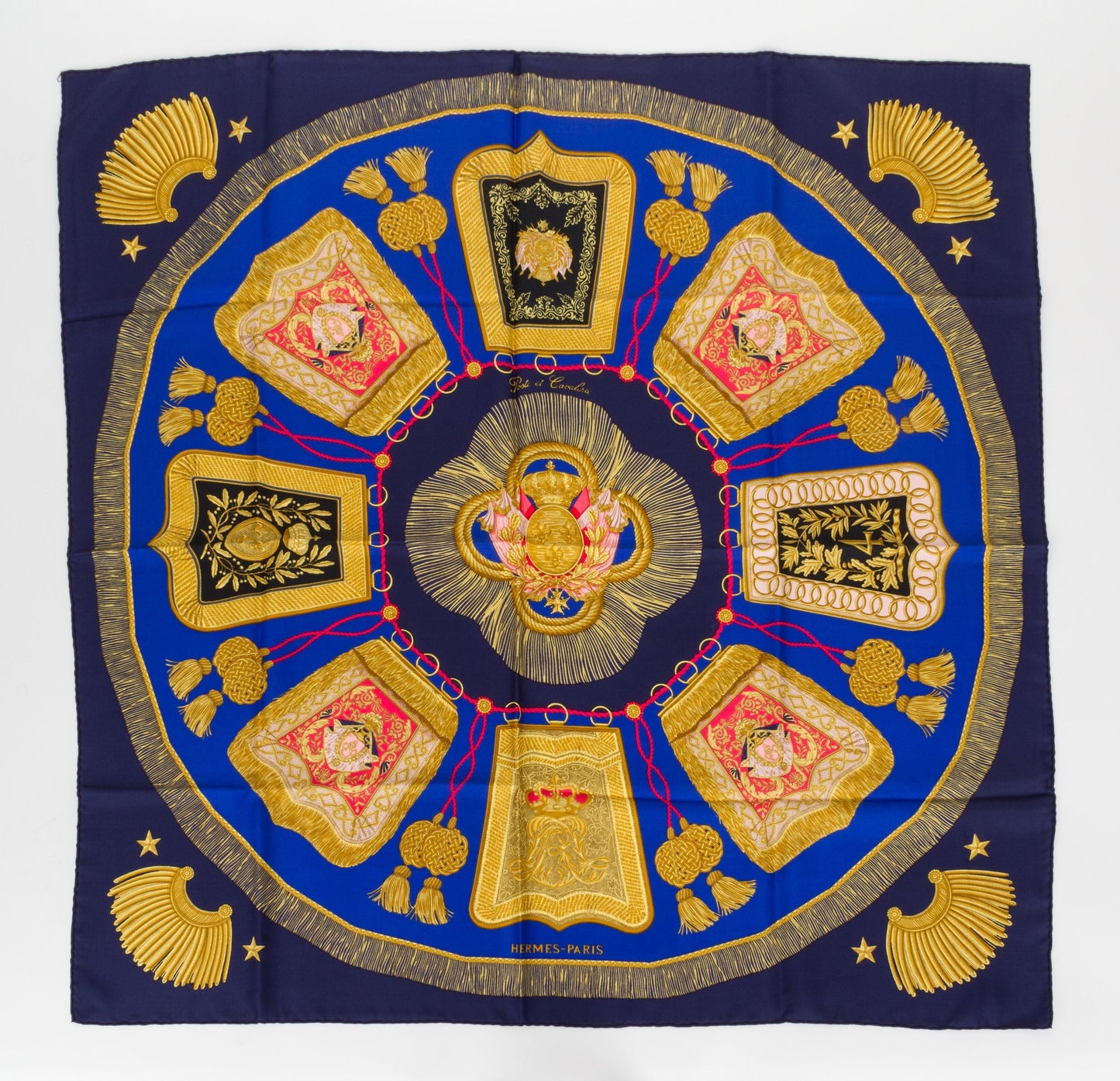 Hermes "Poste et Cavalerie" Blue Scarf