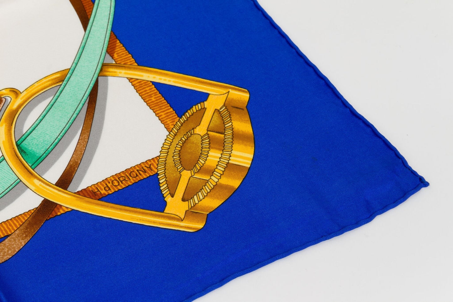 Hermes Blue "Grand Manege" Silk Scarf